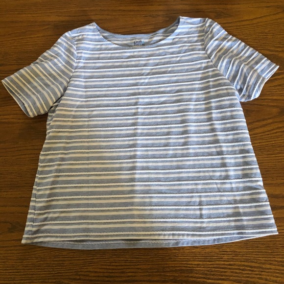 Blue & White Stripped Short Sleeve Top - Picture 2 of 5